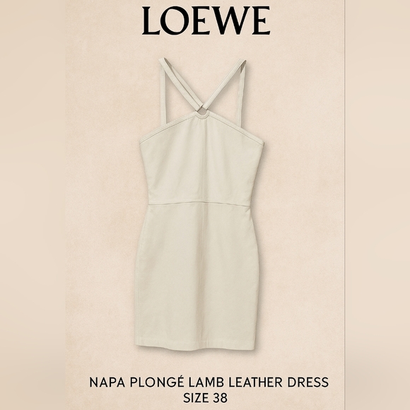 LOEWE WHITE DRESS Napa Plongé Lamb Leather - Picture 3 of 17